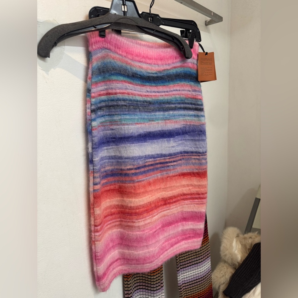 Missoni slub brushed knitted skirt Colorful Striped Women's Italy size 44